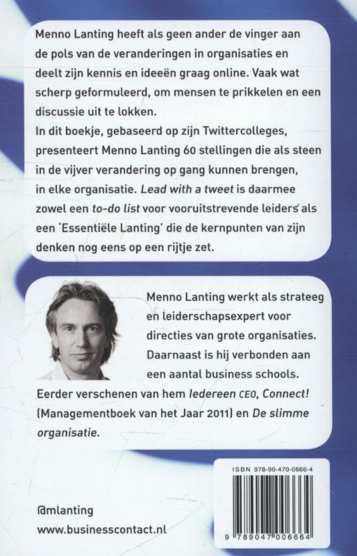 Achterkant van Lead with a tweet