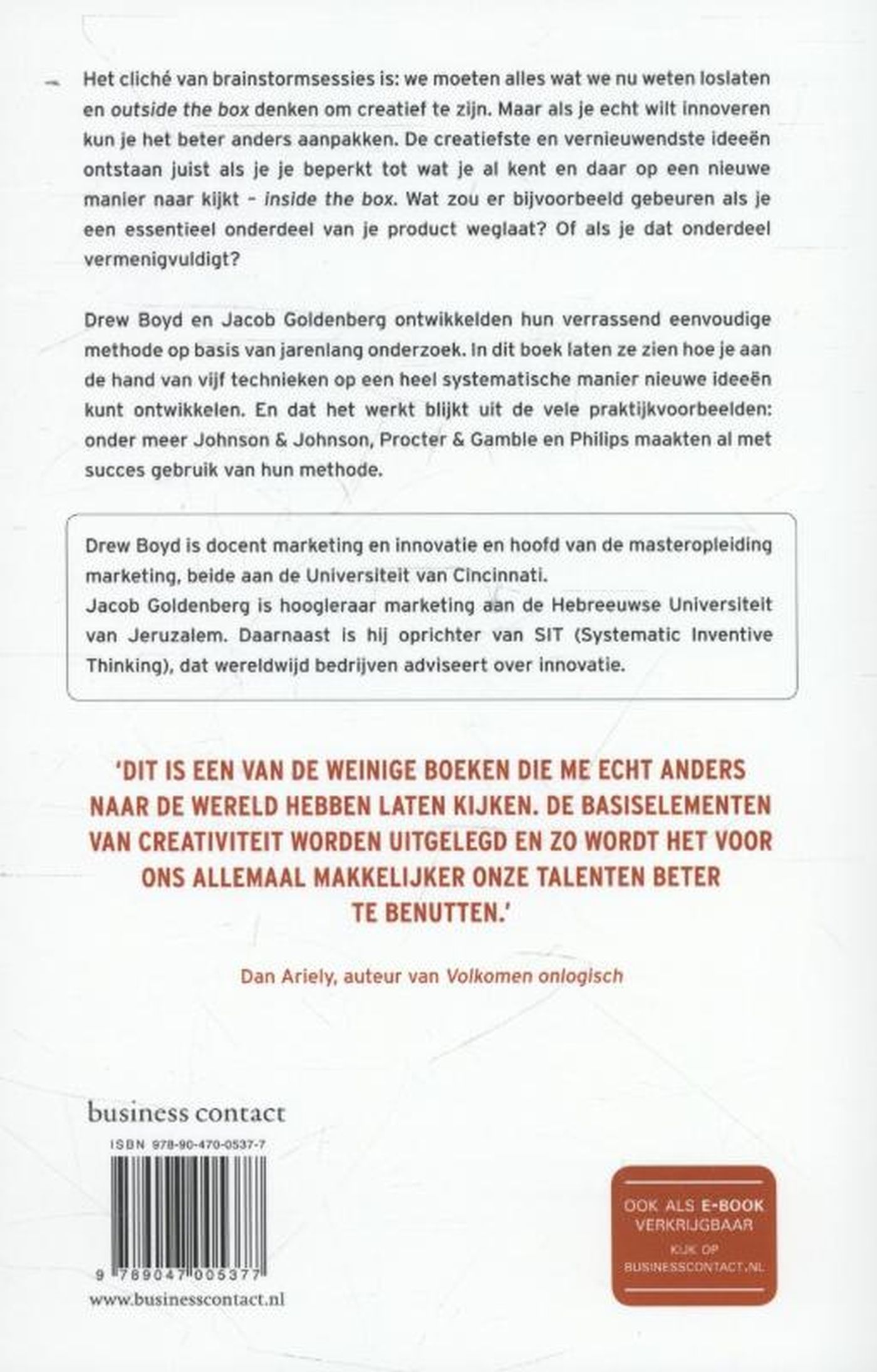 Achterkant van Inside the box