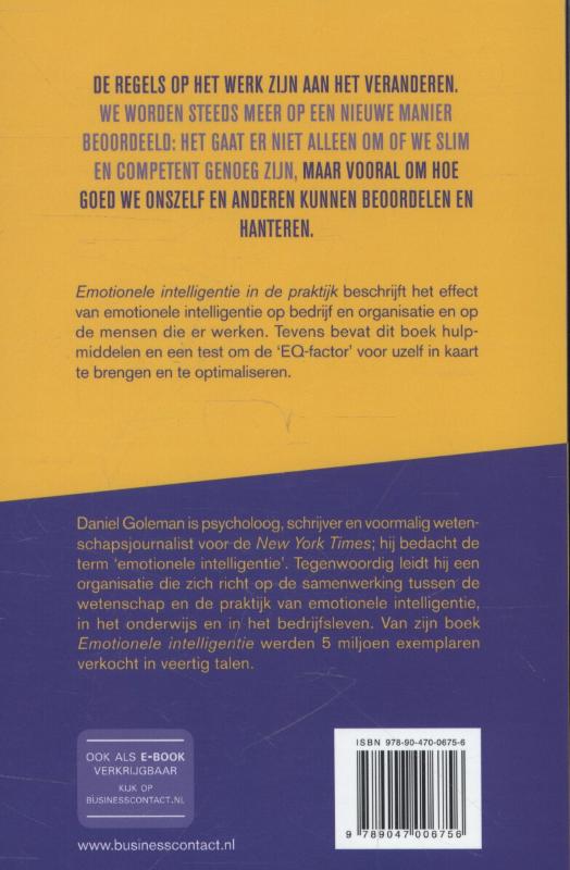 Achterkant van Emotionele intelligentie in de praktijk