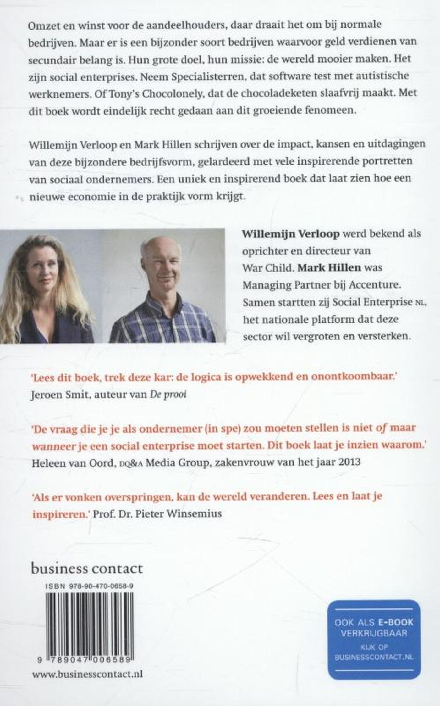 Achterkant van Verbeter de wereld, begin een bedrijf