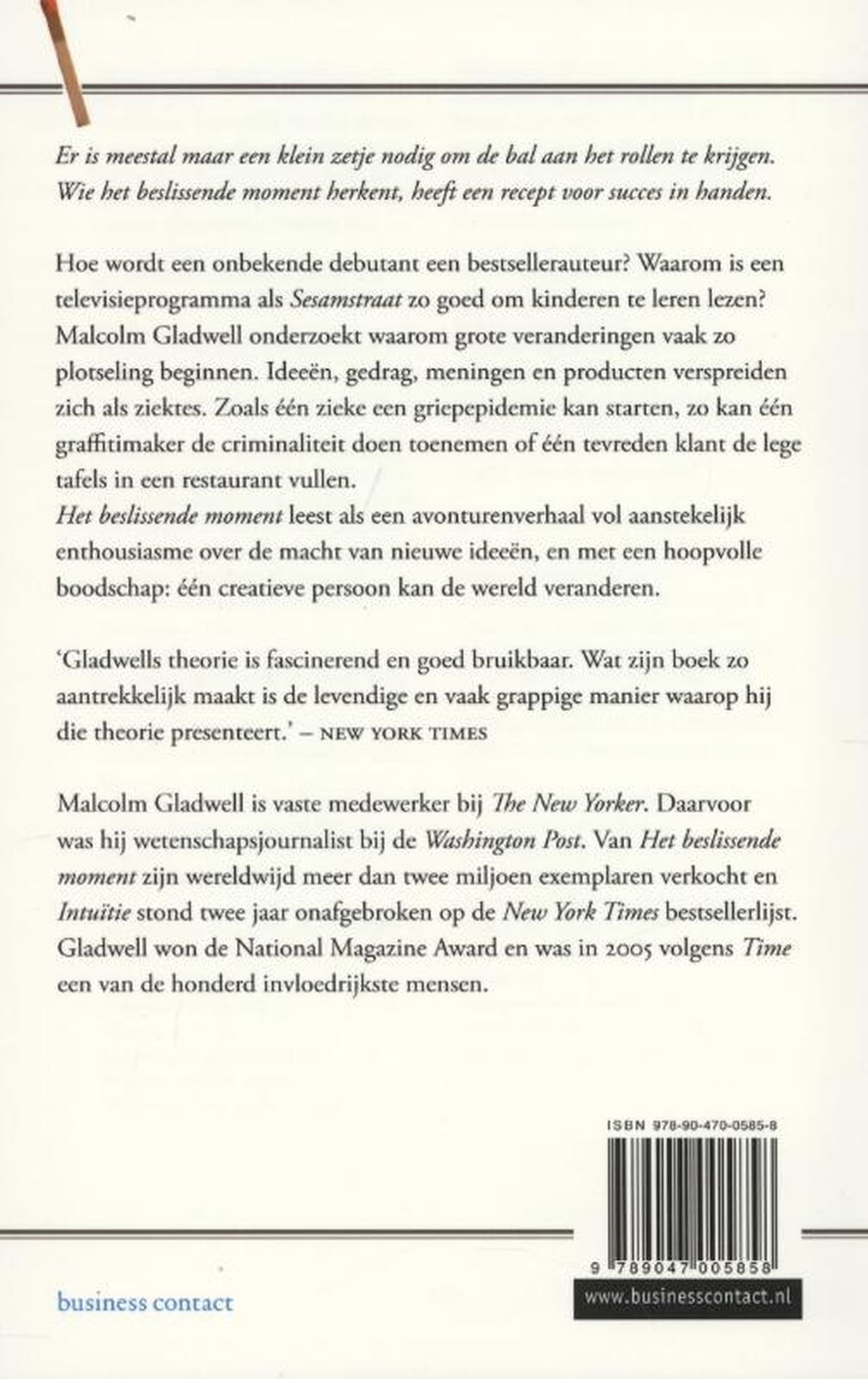 Achterkant van Het beslissende moment