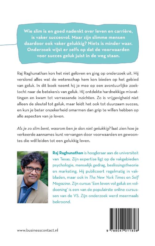 Achterkant van Als je zo slim bent, waarom ben je dan niet gelukkig?