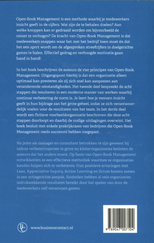 Achterkant van De kracht van open-book management