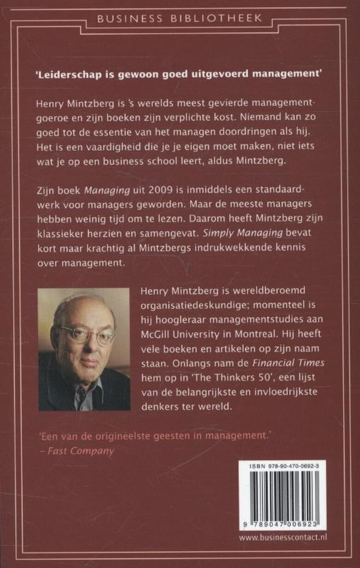 Achterkant van Simply managing