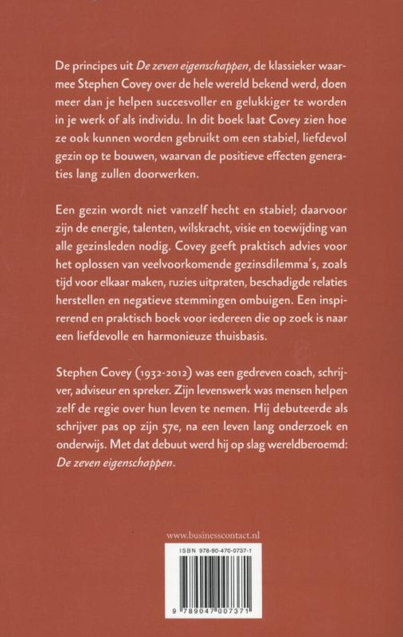 Achterkant van De zeven eigenschappen van een succesvol gezin