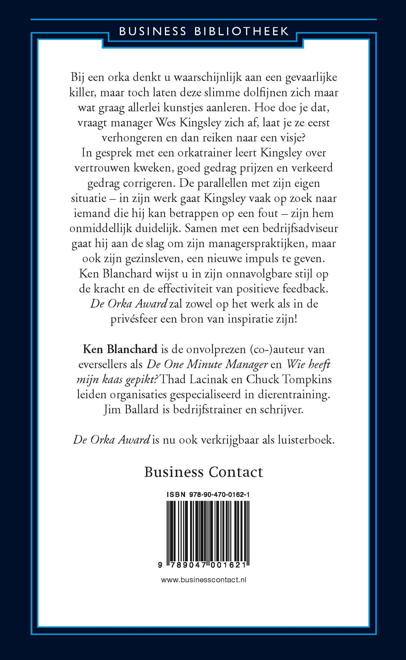 Achterkant van De Orka Award