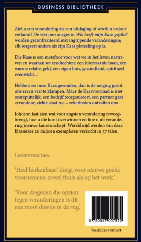 Achterkant van Wie heeft mijn kaas gepikt?