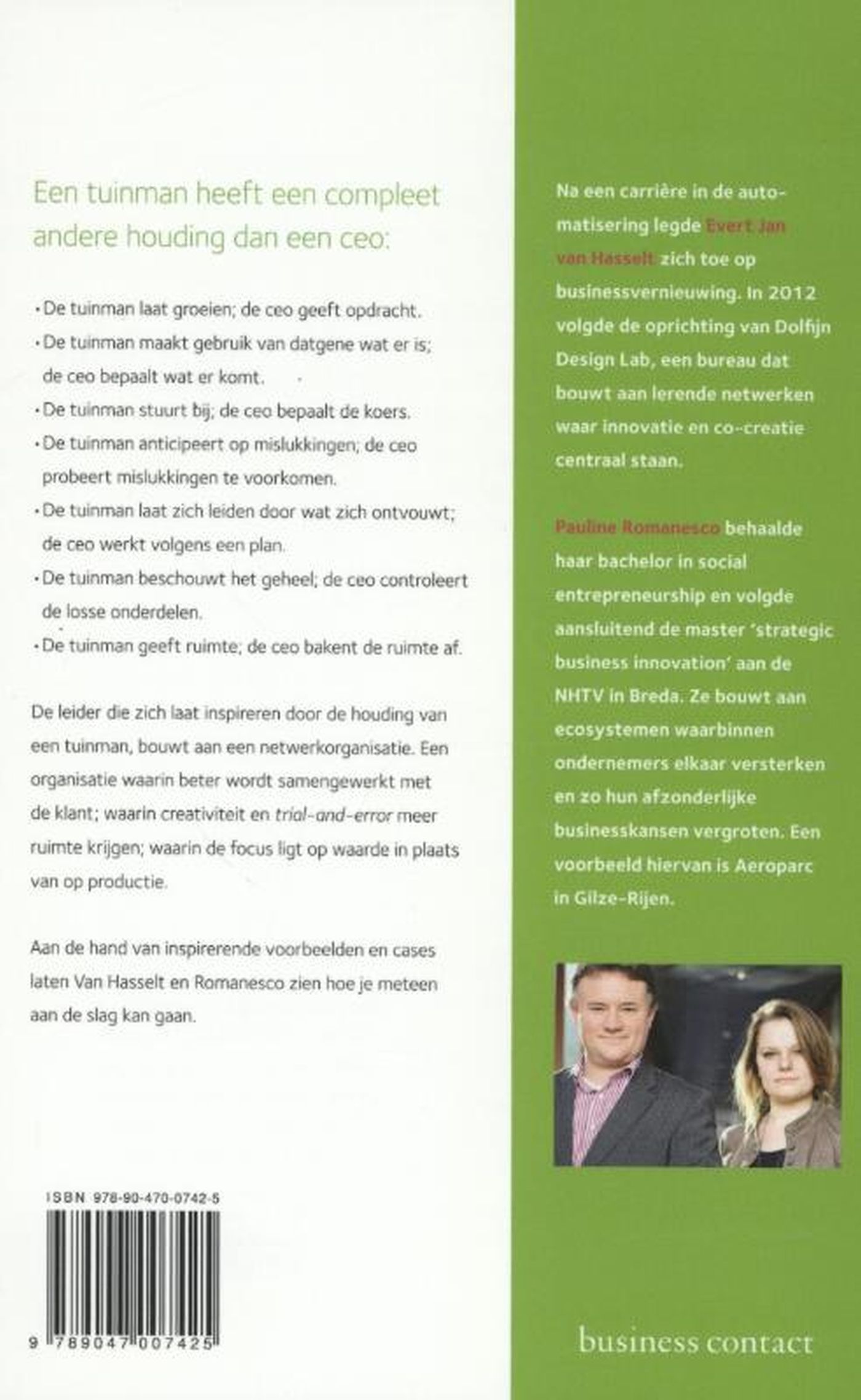 Achterkant van Van CEO naar tuinman