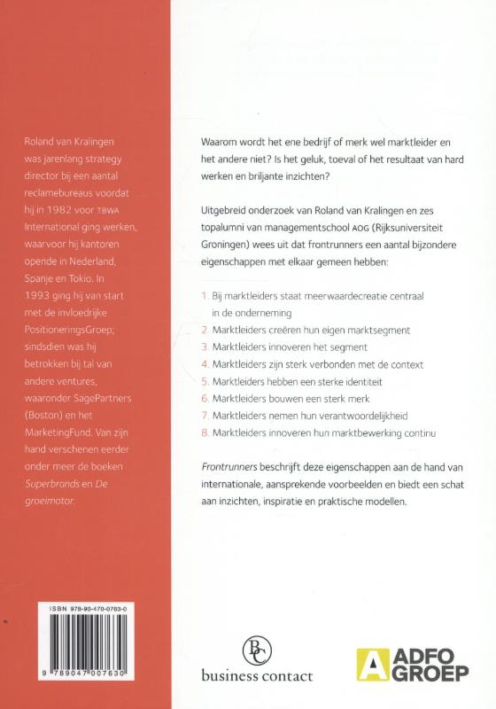 Achterkant van Frontrunners