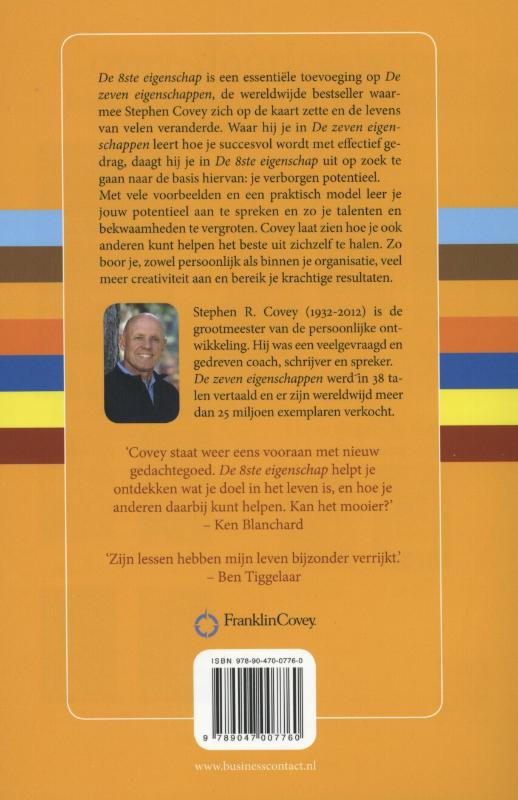 Achterkant van De 8ste eigenschap