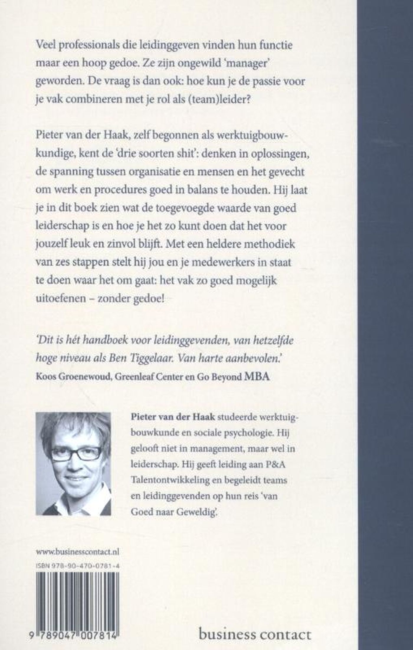 Achterkant van Van vakmanschap naar leiderschap