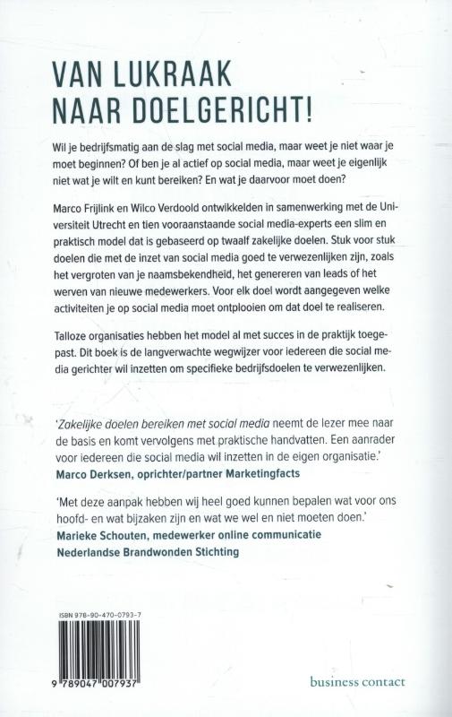 Achterkant van Zakelijke doelen bereiken met social media