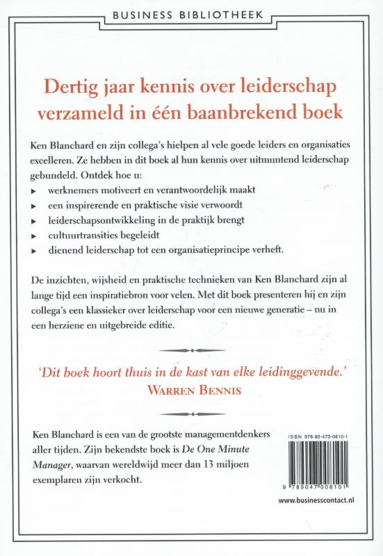 Achterkant van Ken Blanchard over leiderschap