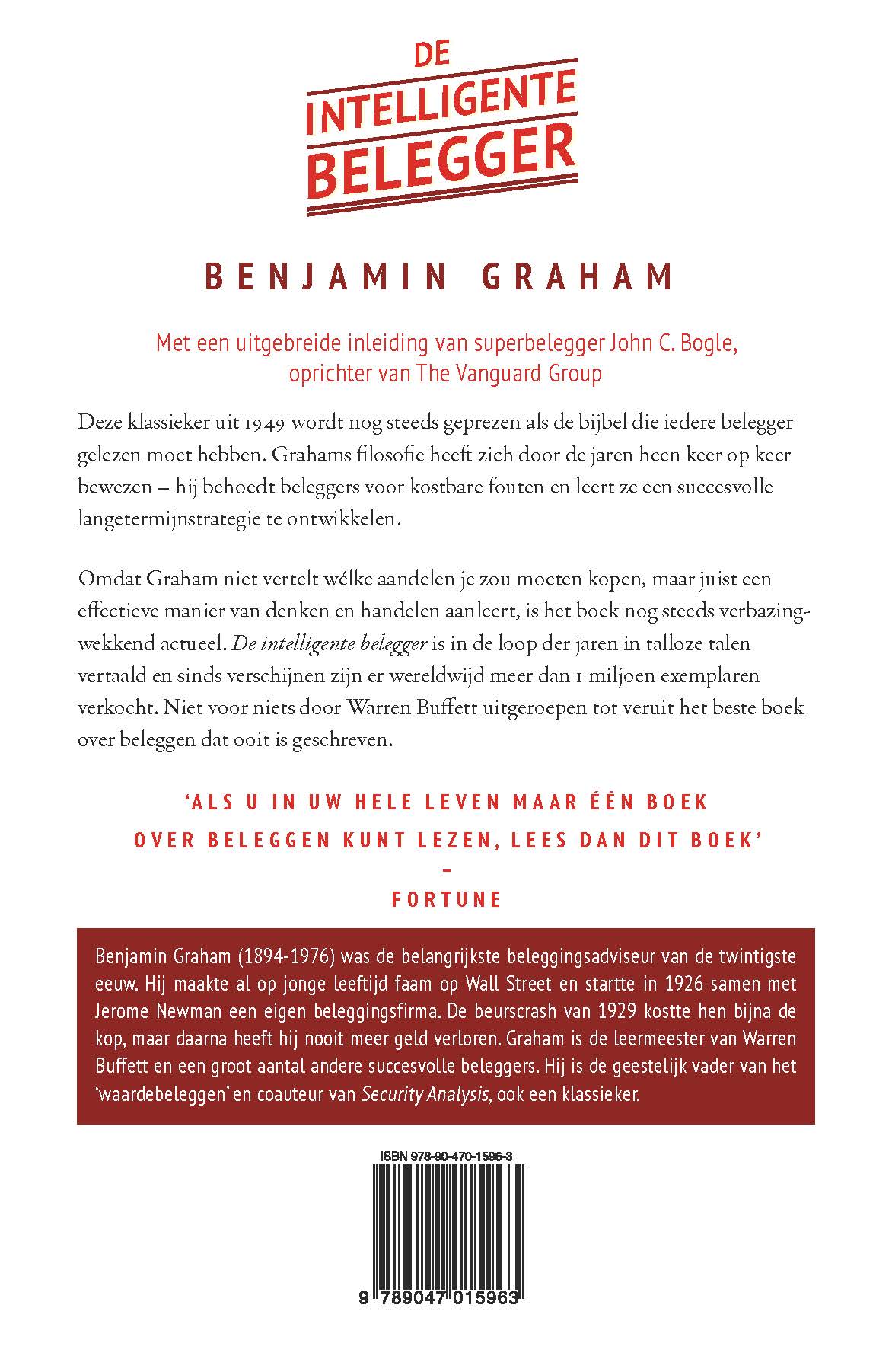 Achterkant van De intelligente belegger