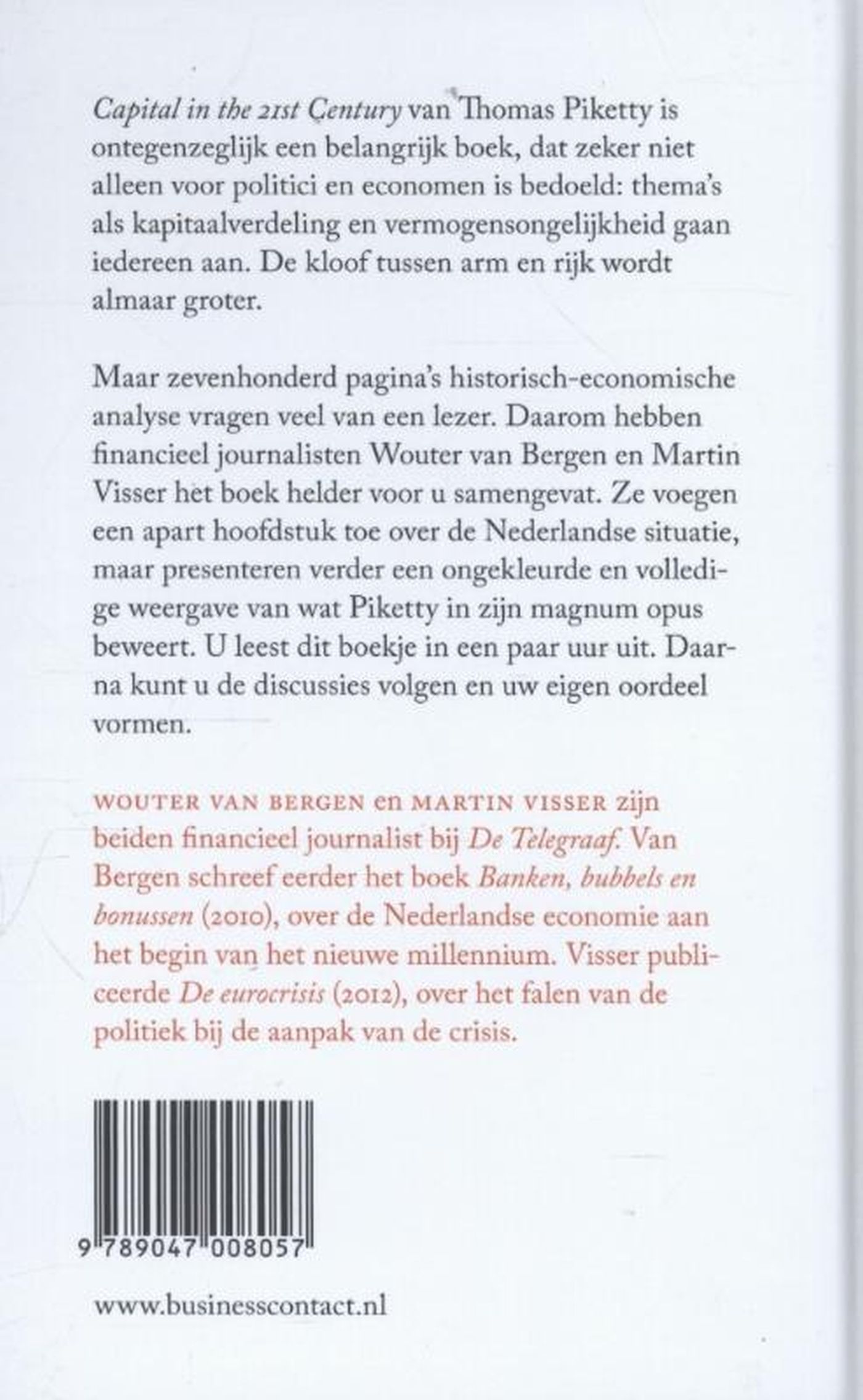 Achterkant van De kleine Piketty
