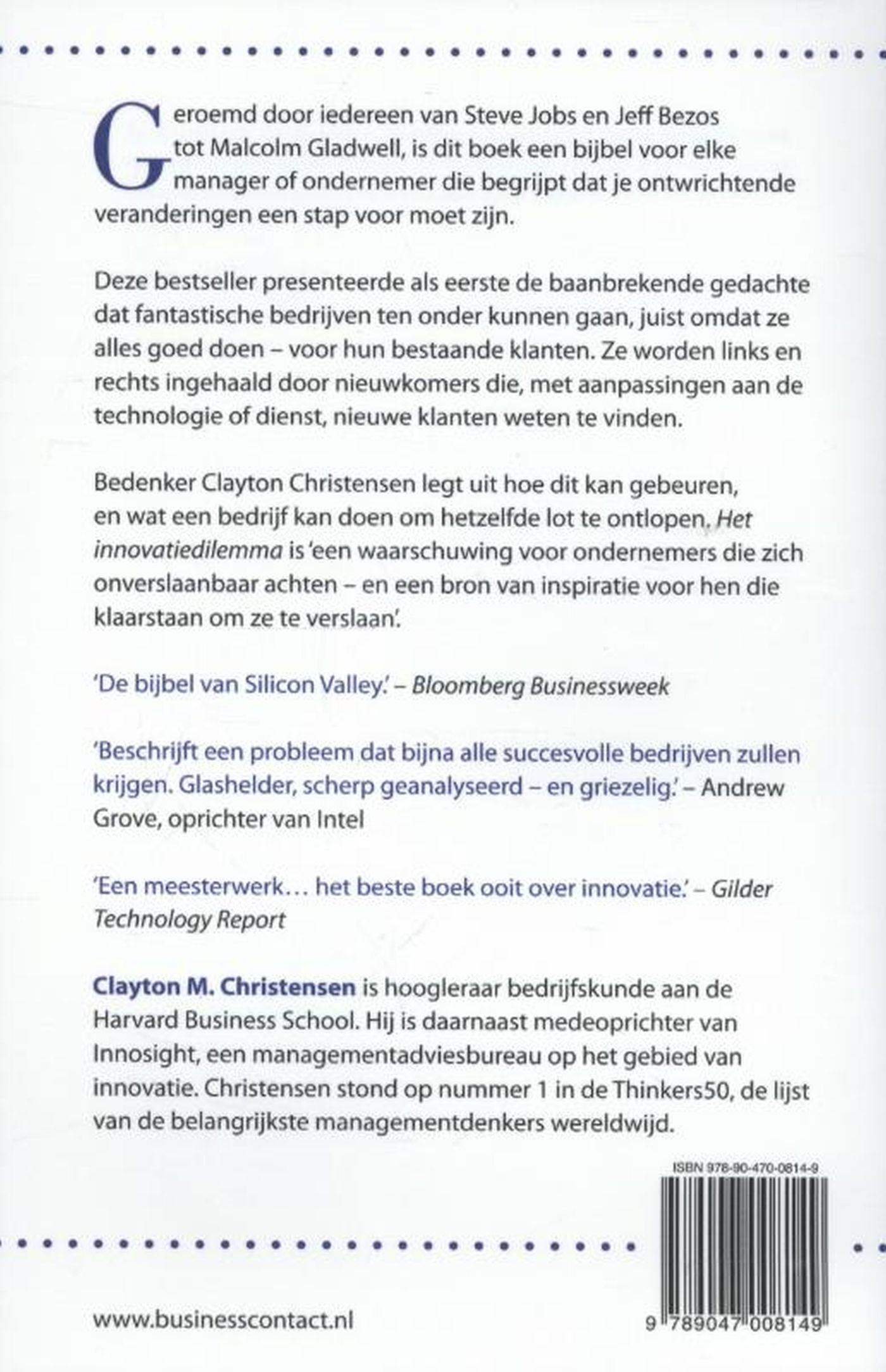 Achterkant van Het innovatiedilemma