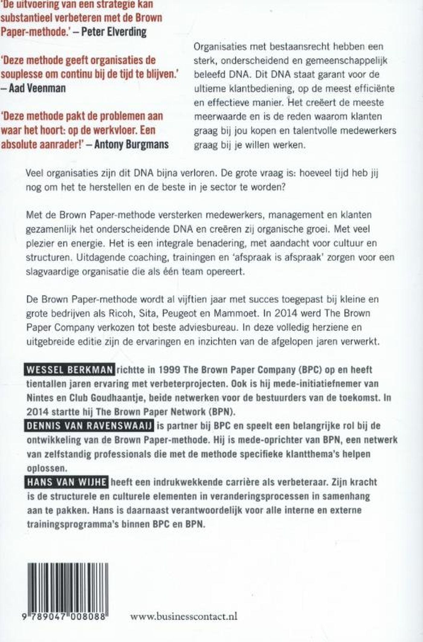 Achterkant van De brown paper methode