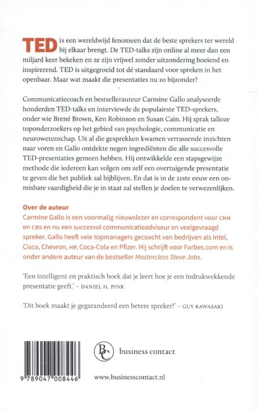 Achterkant van Spreek als TED