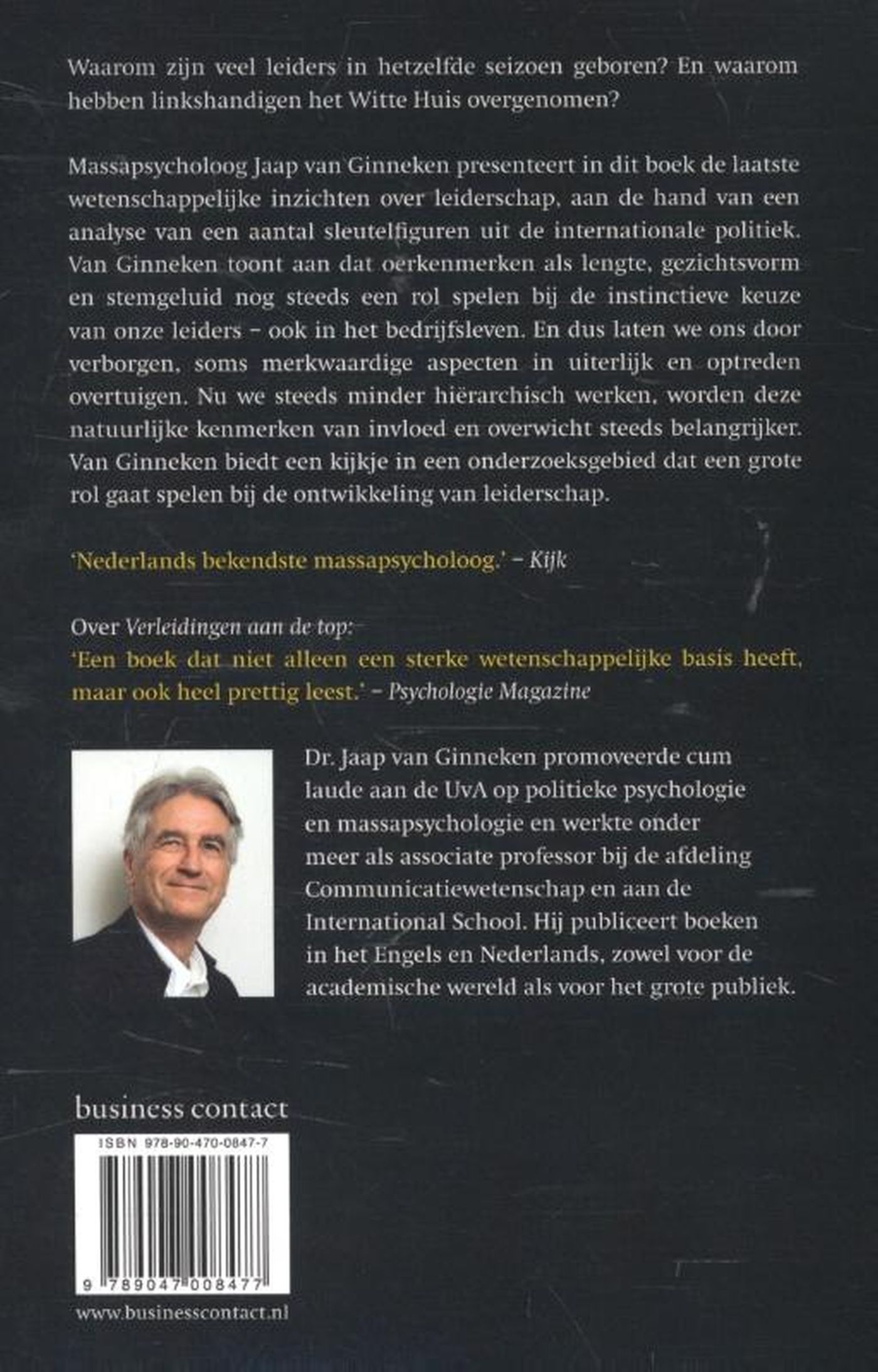 Achterkant van Het profiel van de leider