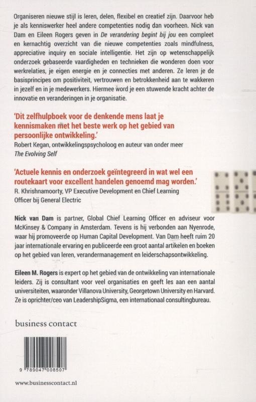 Achterkant van De verandering begint bij jou