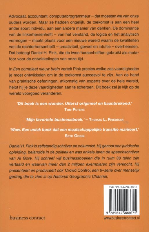 Achterkant van Een compleet nieuw brein