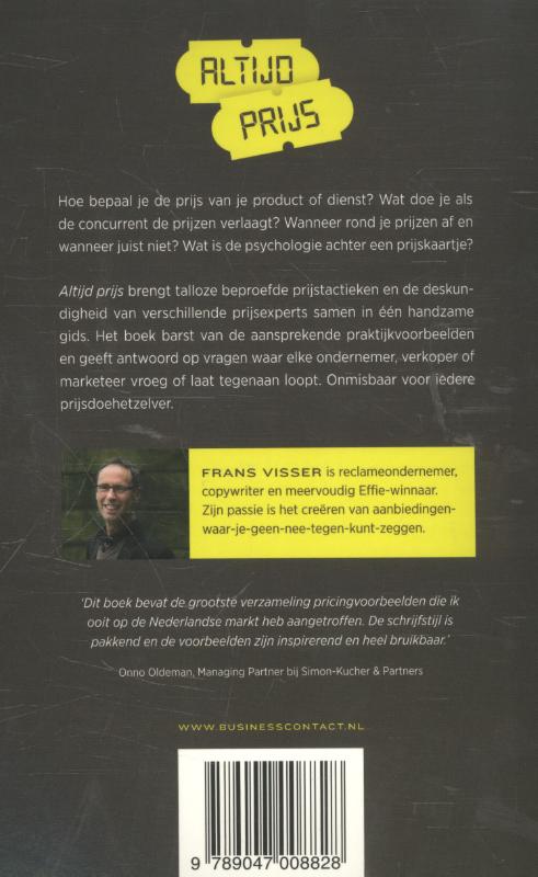 Achterkant van Altijd prijs