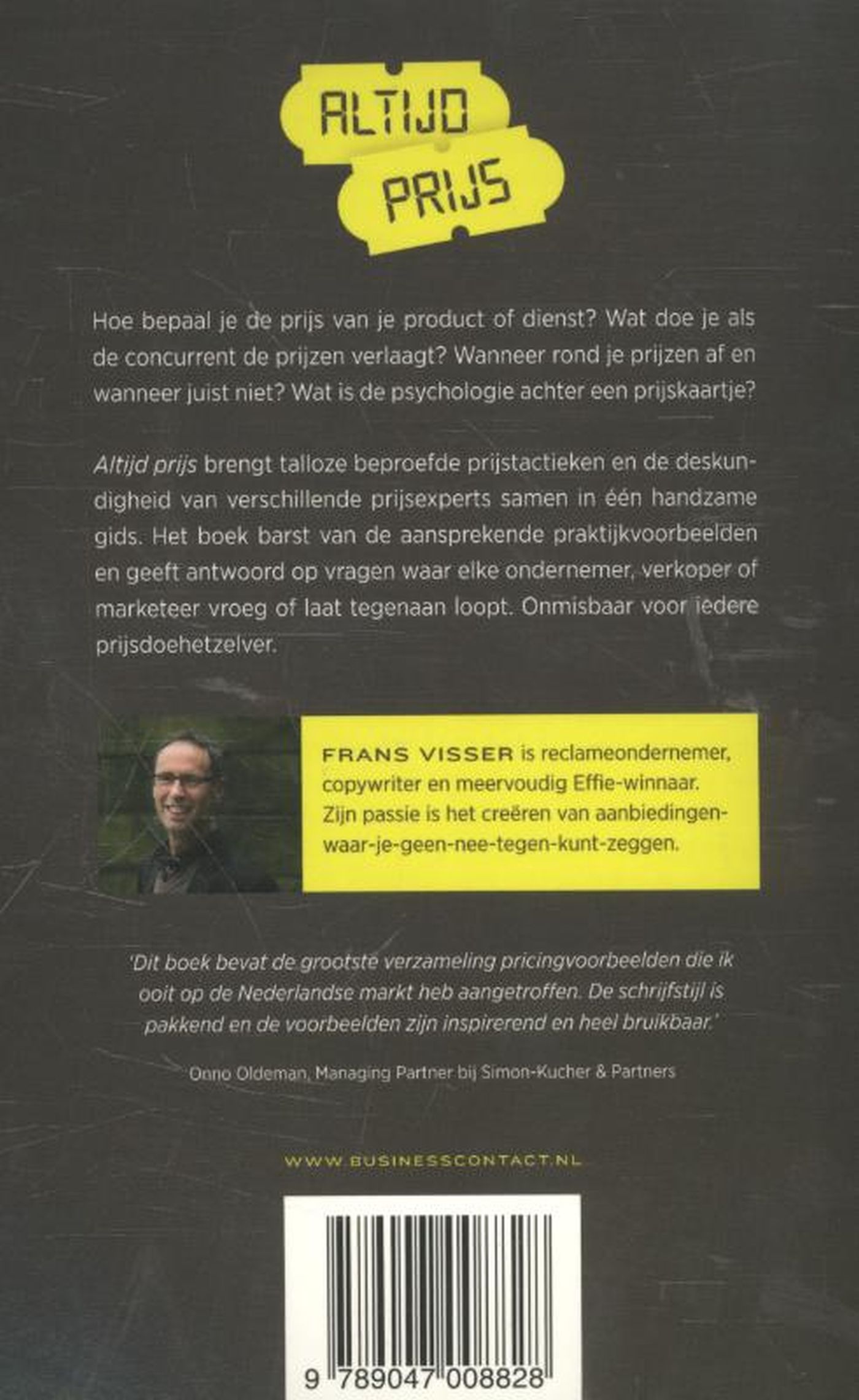Achterkant van Altijd prijs