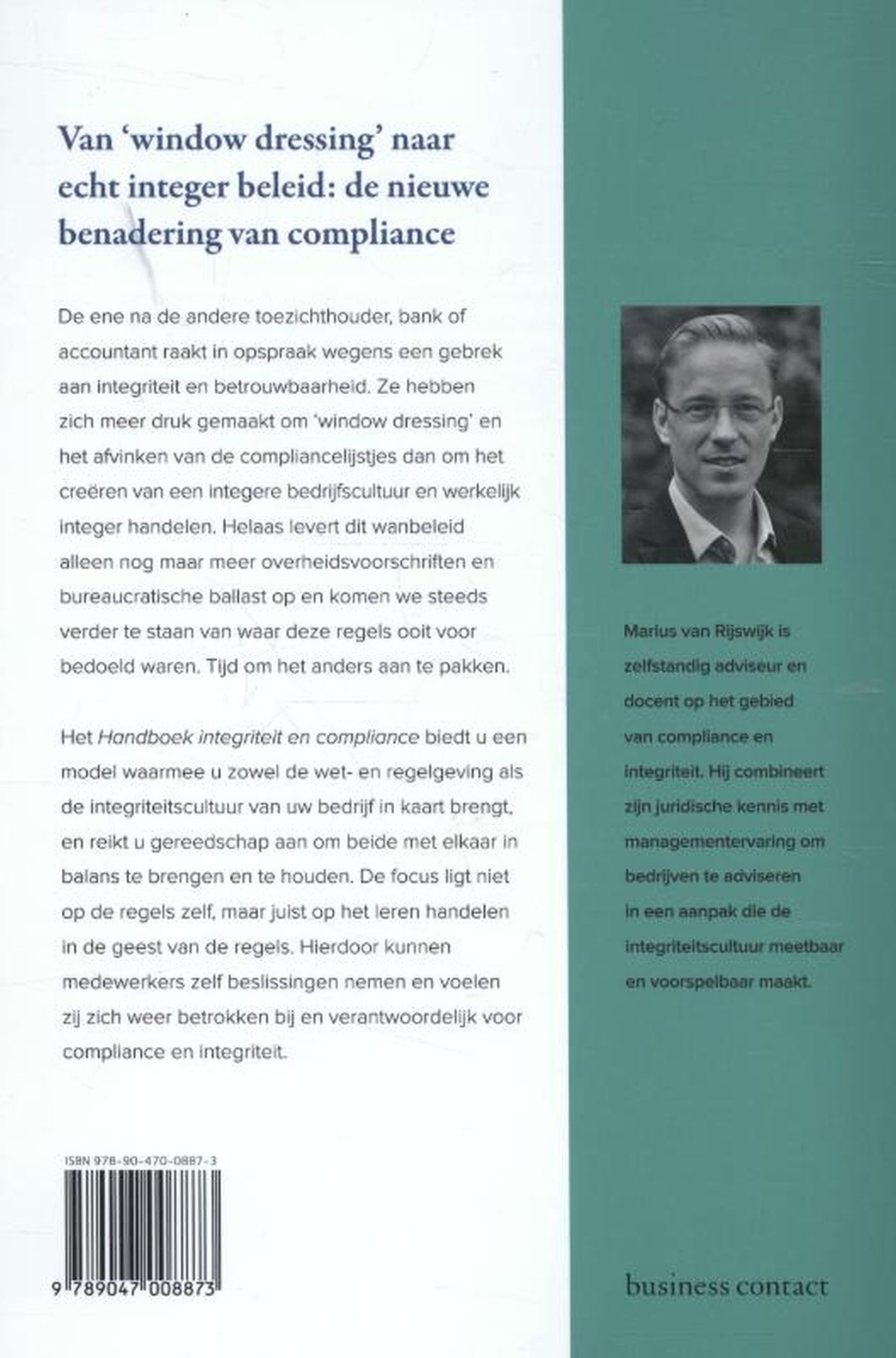 Achterkant van Handboek integriteit en compliance
