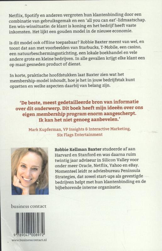 Achterkant van Het membership-model