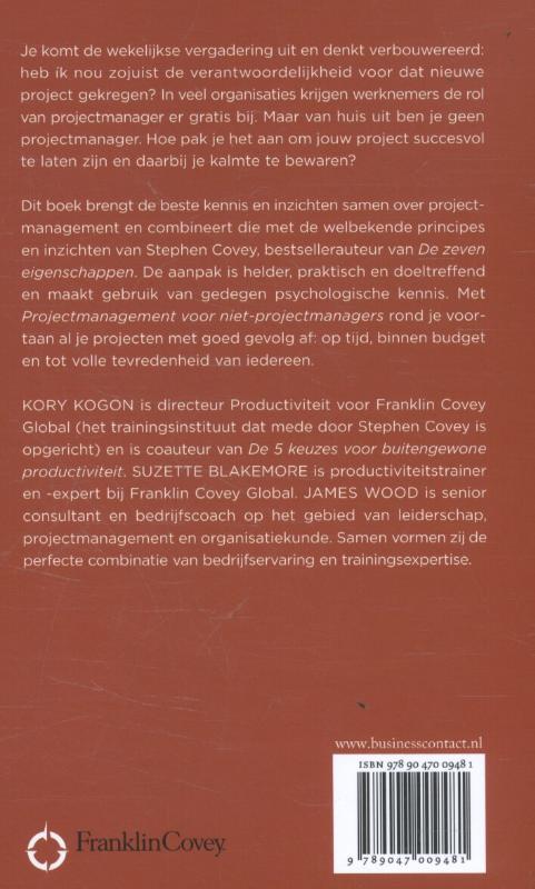 Achterkant van Projectmanagement voor niet-projectmanagers