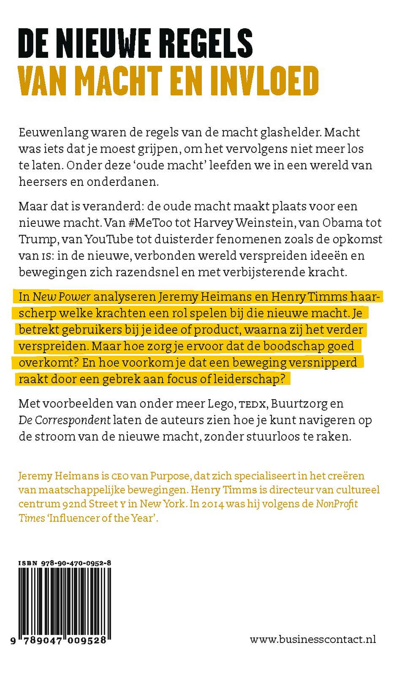 Achterkant van New Power
