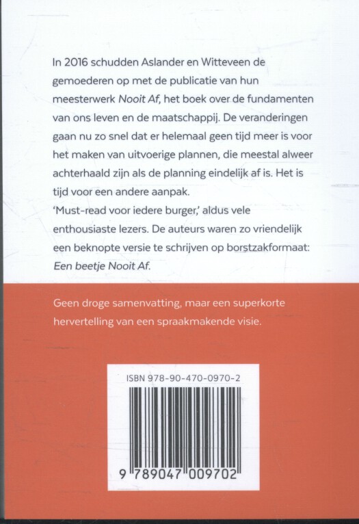 Achterkant van Een beetje nooit af