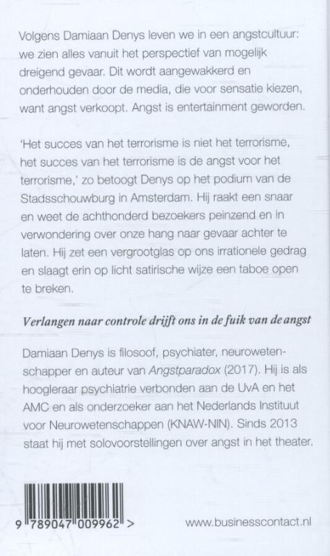 Achterkant van Een kleine inkijk in onze angsten - TEDx lezing