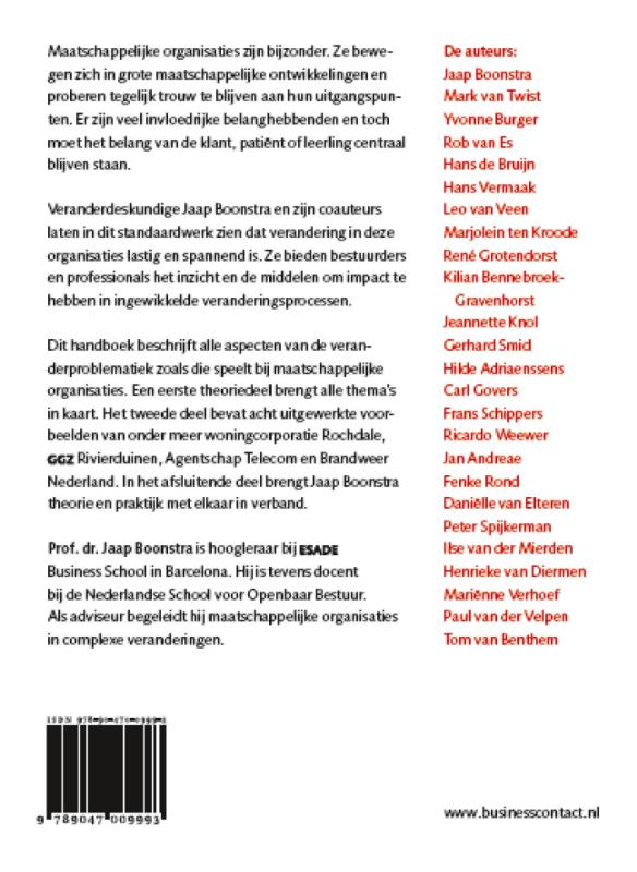 Achterkant van Veranderen van maatschappelijke organisaties