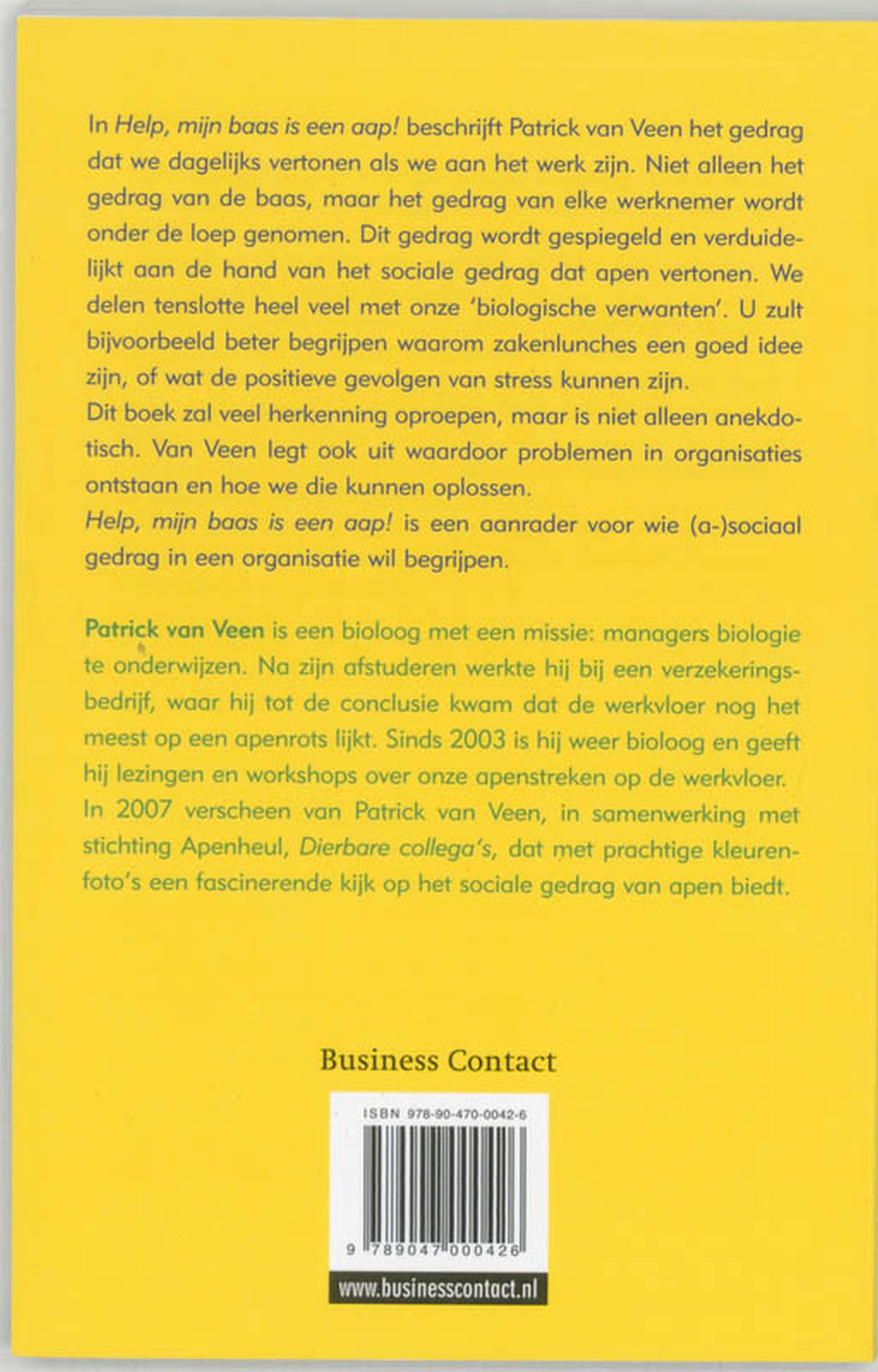 Achterkant van Help, mijn baas is een aap!