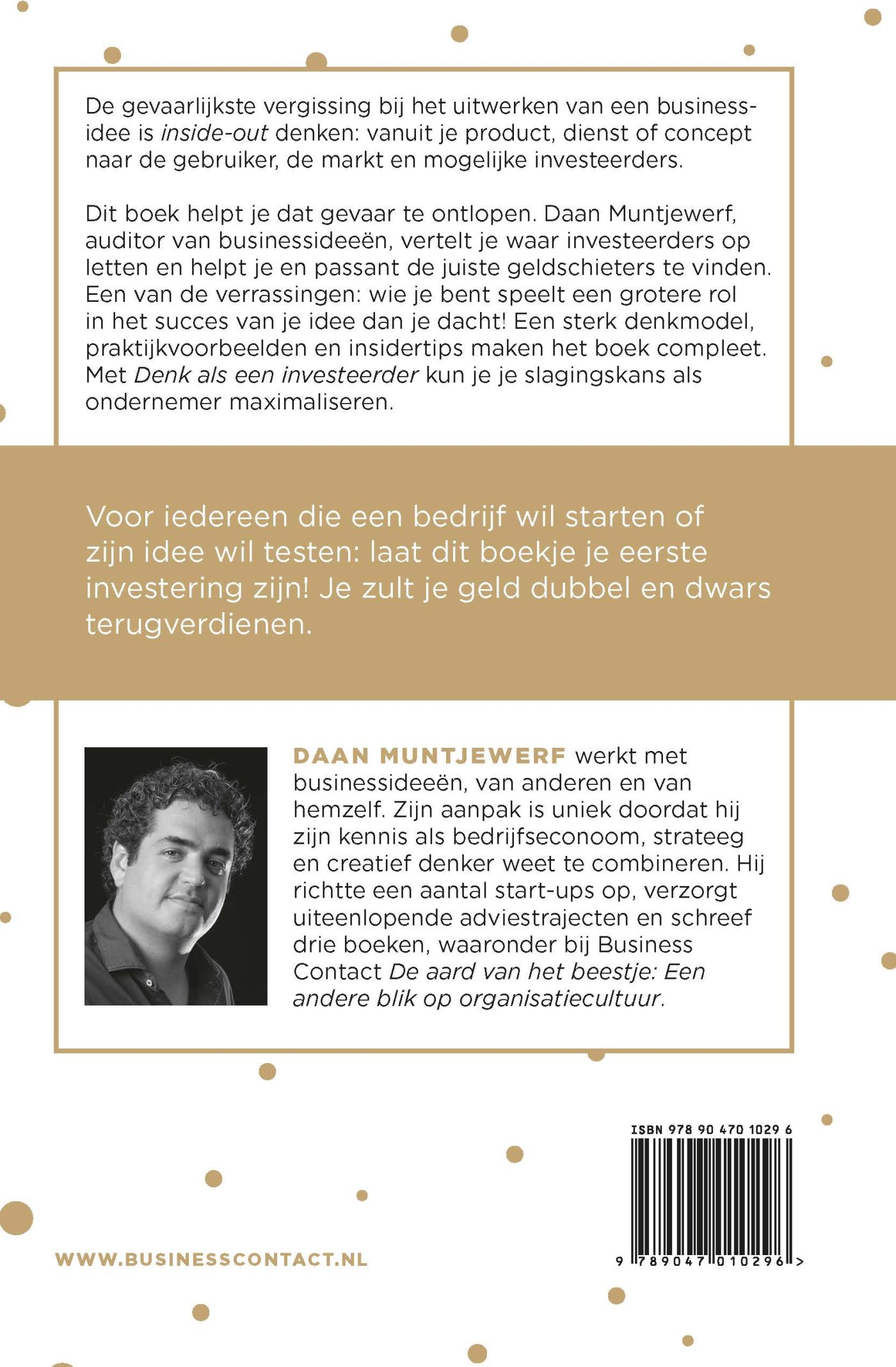 Achterkant van Denk als een investeerder
