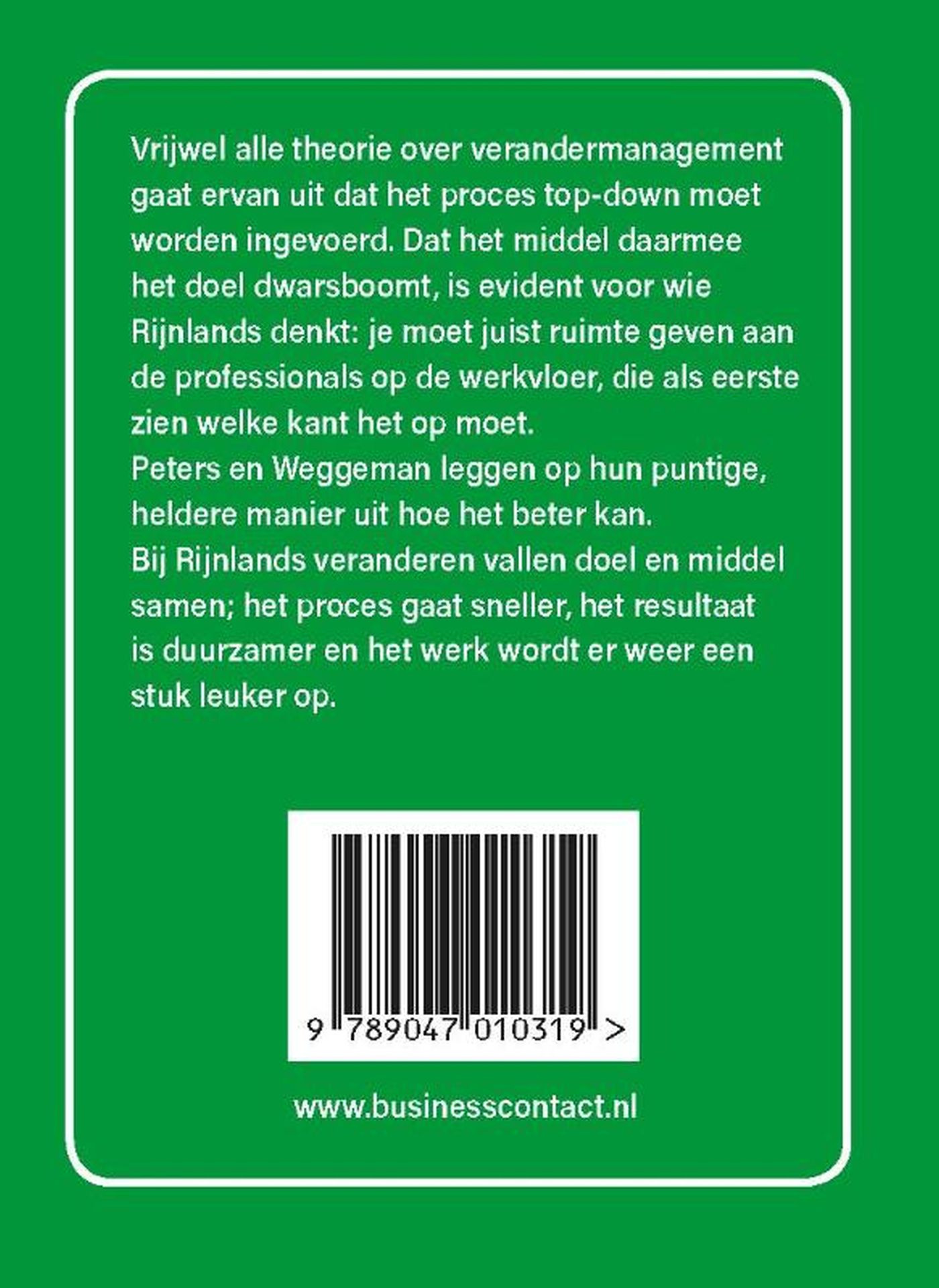 Achterkant van Het Rijnland veranderboekje