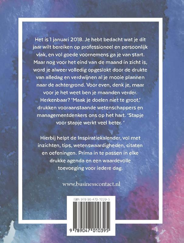 Achterkant van Inspiratiekalender 2018