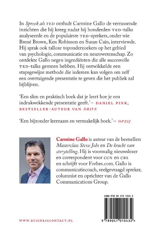 Achterkant van Spreek als TED