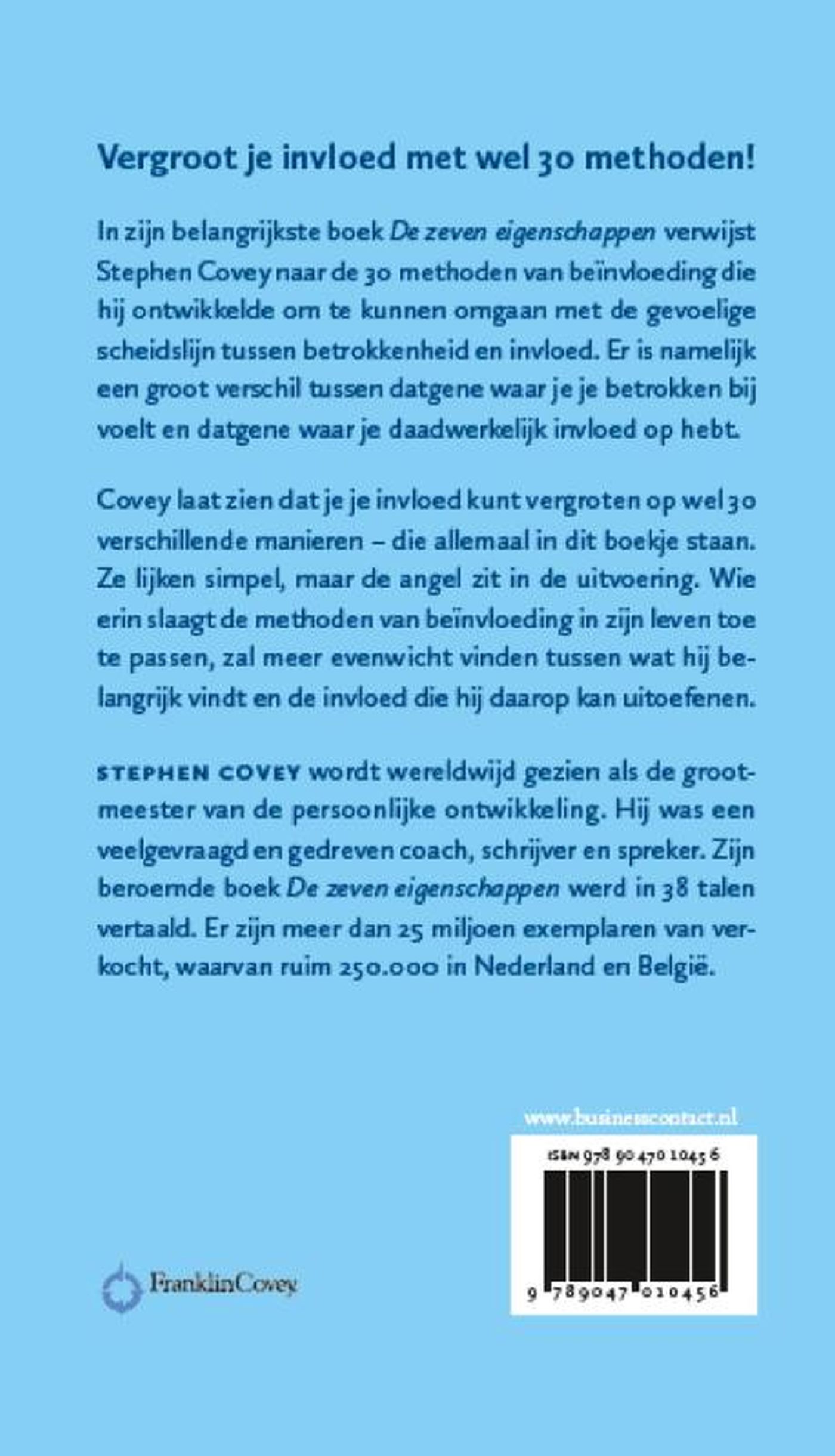 Achterkant van 30 methoden van beinvloeding