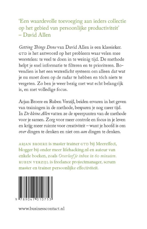 Achterkant van De kleine Allen