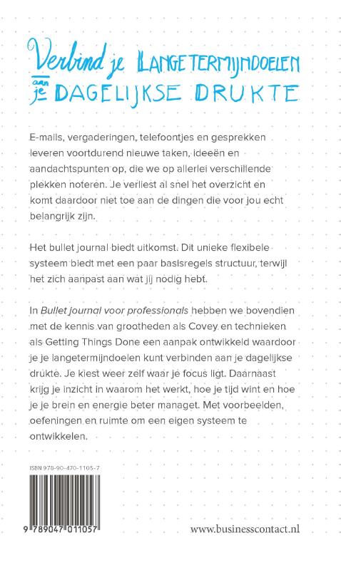 Achterkant van Bullet Journal voor professionals