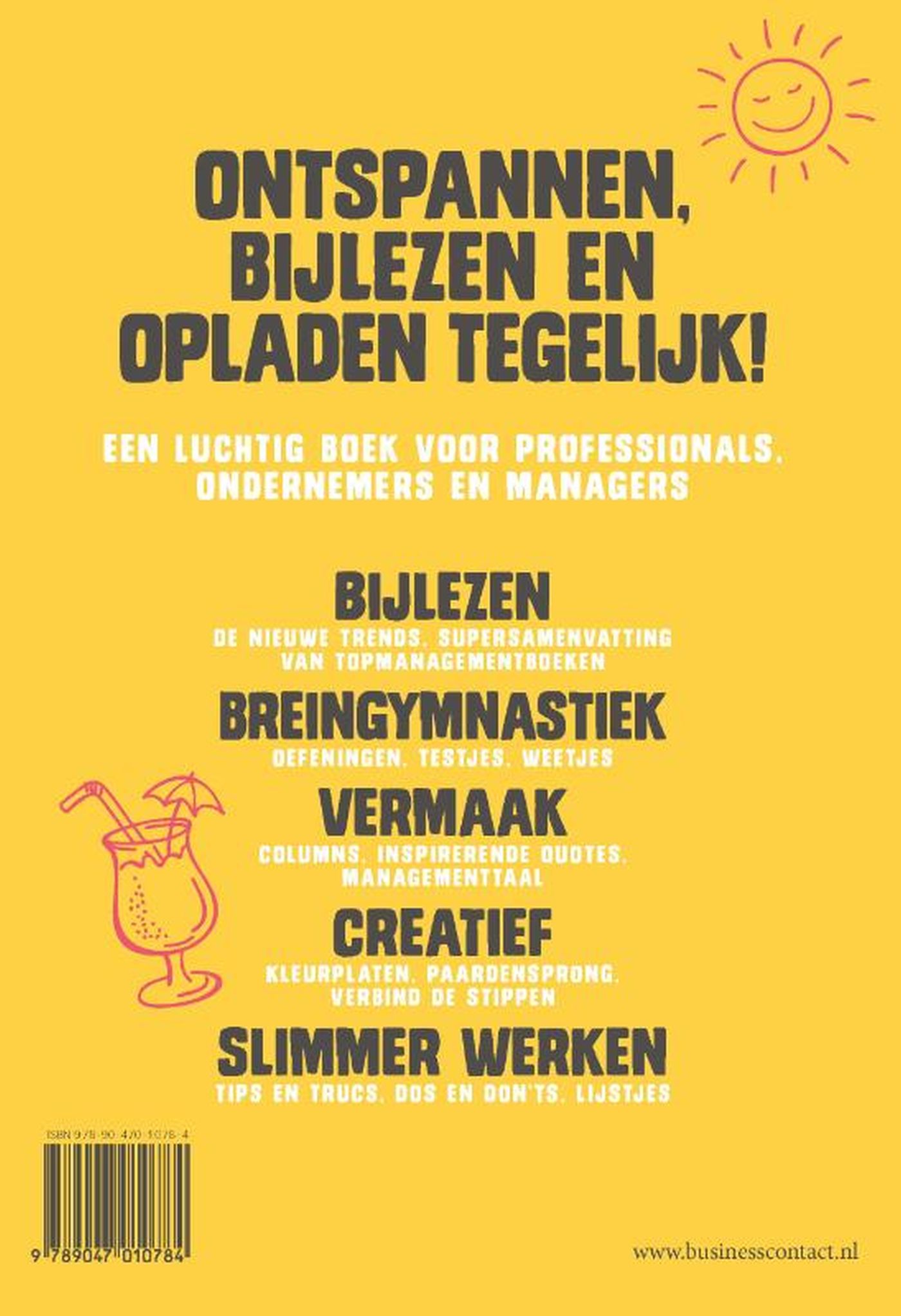 Achterkant van Vakantieboek voor professionals