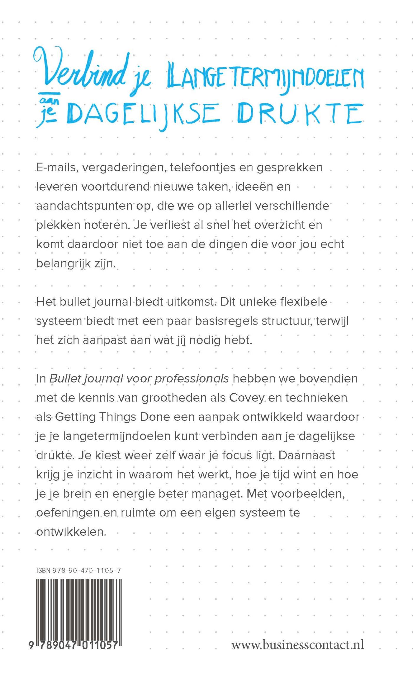 Achterkant van Bullet journal voor professionals