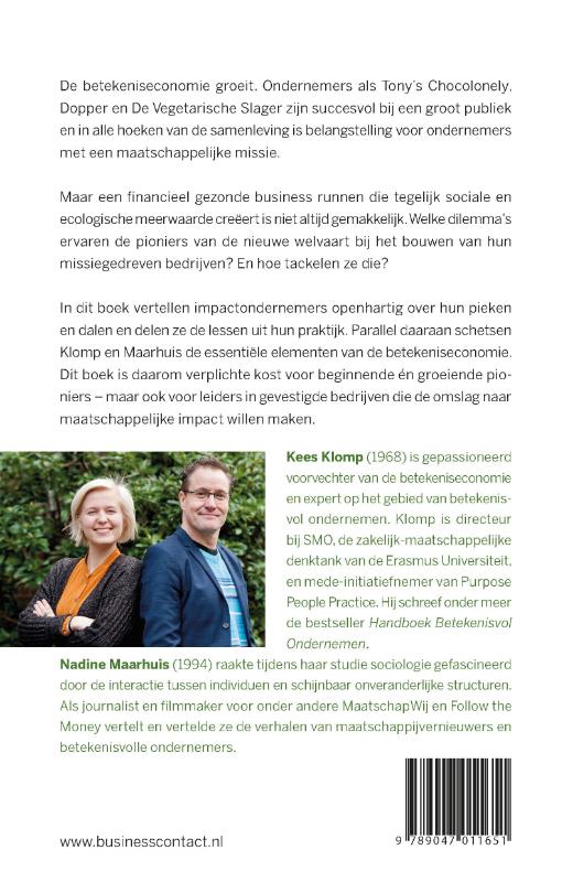Achterkant van Pioniers van de nieuwe welvaart