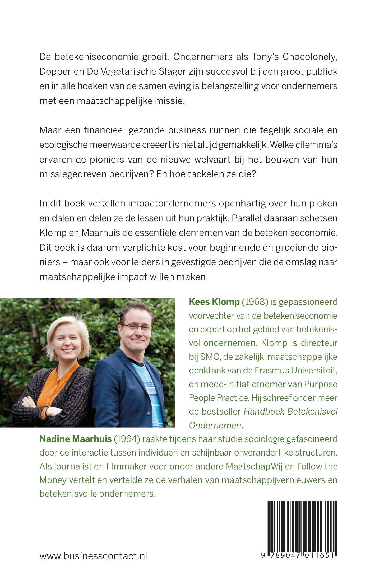 Achterkant van Pioniers van de nieuwe welvaart