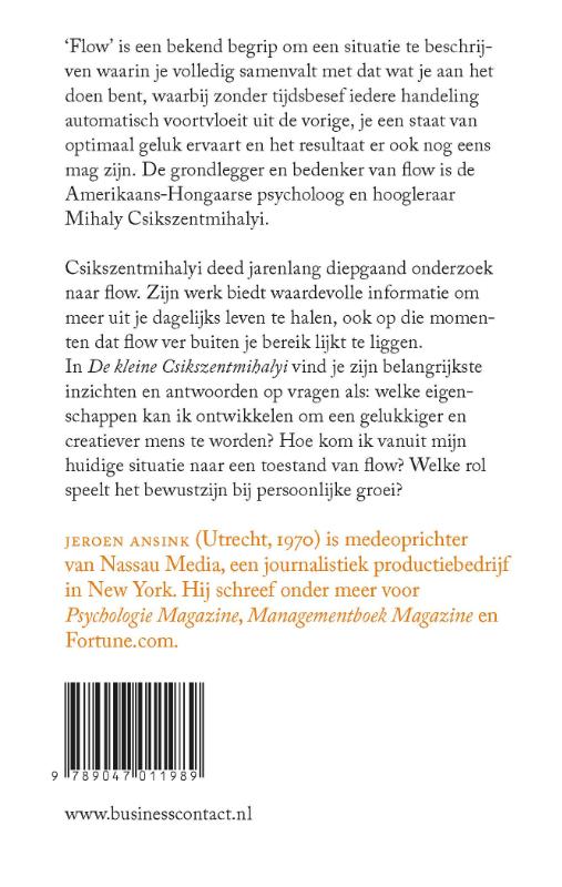 Achterkant van De kleine Csikszentmihalyi