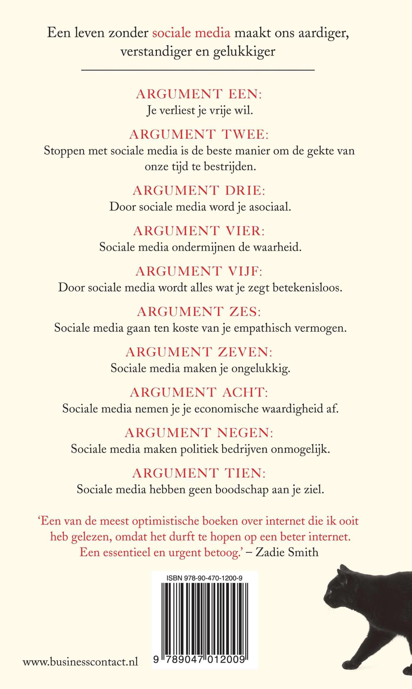 Achterkant van Tien argumenten om je sociale media-accounts nu meteen te verwijderen