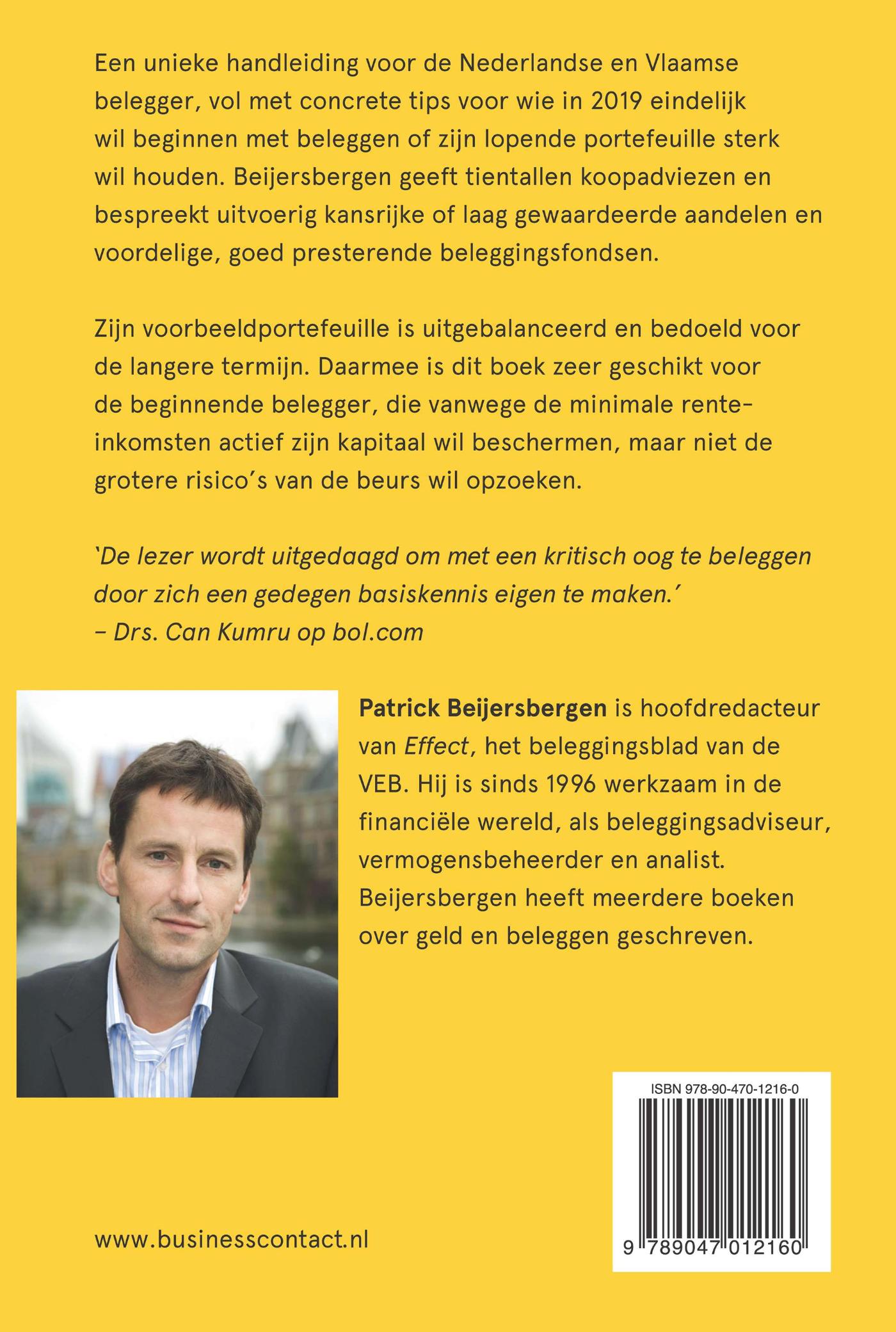 Achterkant van Beleggen kun je zelf 2019