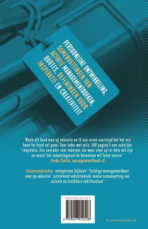 Achterkant van Vakantieboek voor professionals en managers 2019